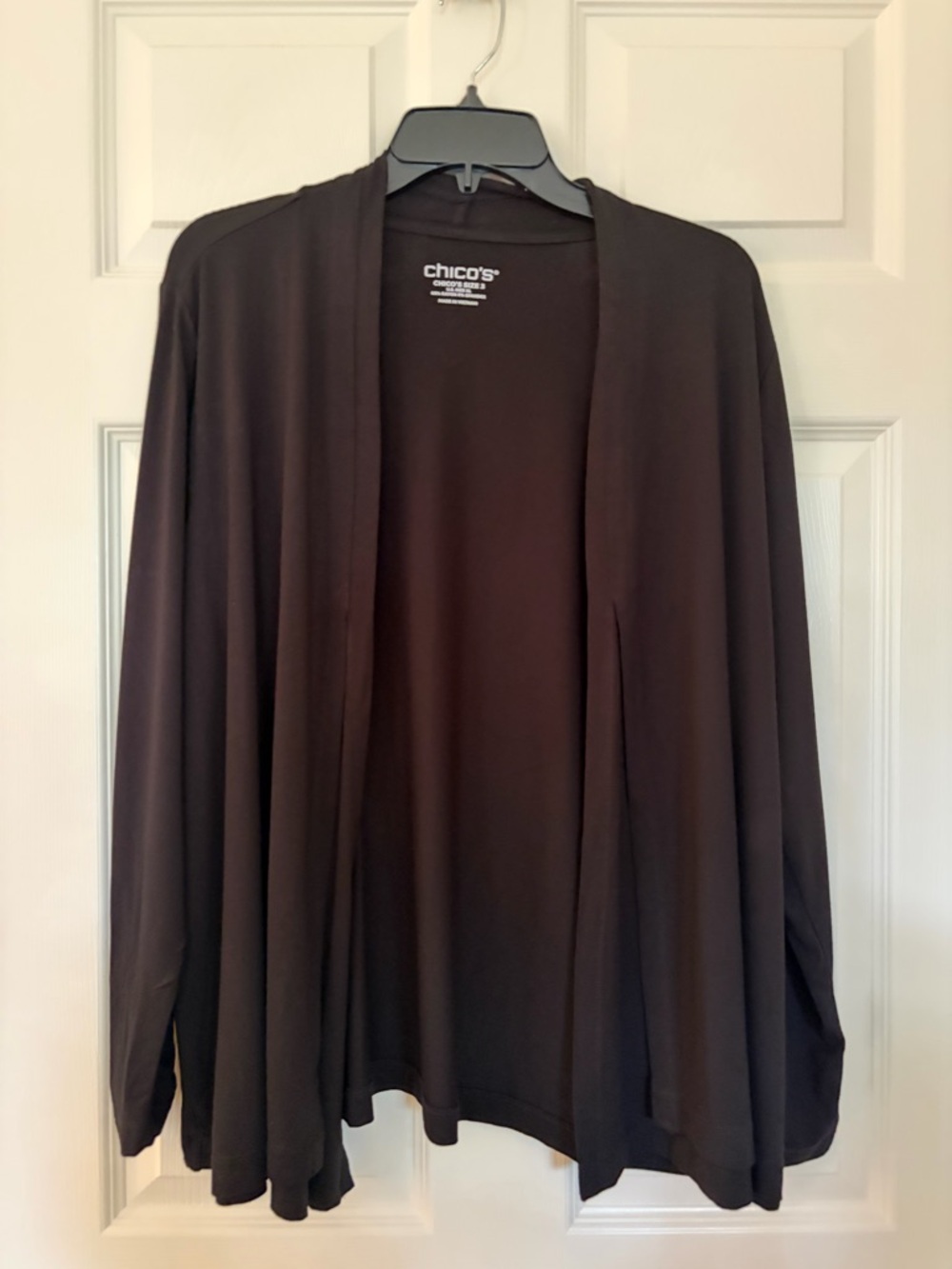 Chico's Open-Front Drape Cardigan - Black